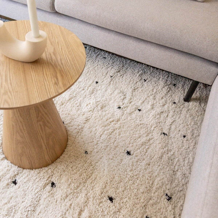 Interieur05 Kindervloerkleed hoogpolig Cream|Zwart - Dots