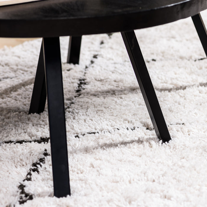 Duverger Blackened - Salontafels - set van 2 - rond - acacia - zwart