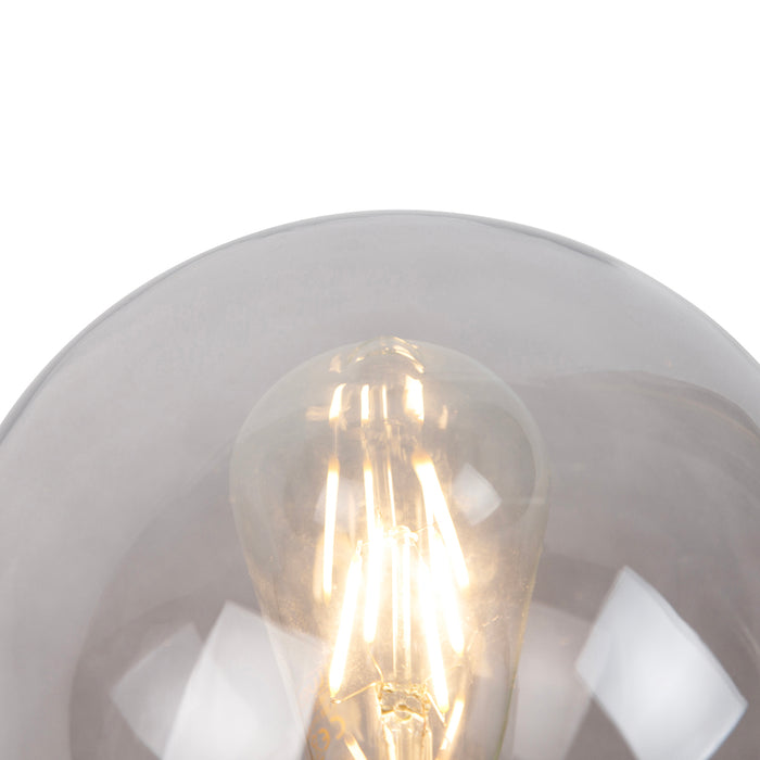 QAZQA Art deco tafellamp messing met smoke glas - Pallon