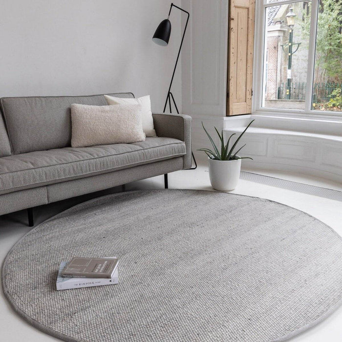 Interieur05 Rond Wollen Vloerkleed Lichtgrijs Vik - 240 x 240 cm