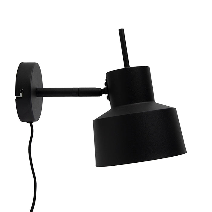 QAZQA Retro wandlamp zwart draai- en kantelbaar - Chappie