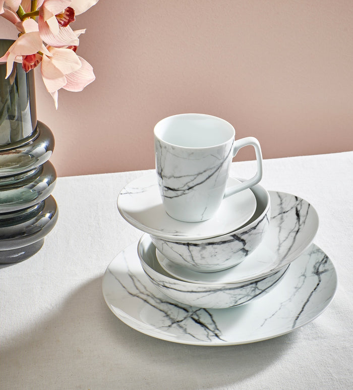 S&P - MARBLE servies stone 20-delig