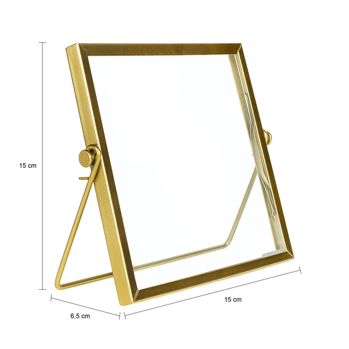 QUVIO Fotolijst staand - 15 x 15 cm - Staal - Goud