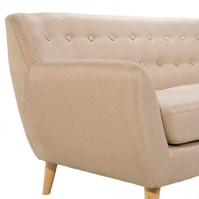 Beliani - MOTALA - Driezitsbank - Beige - Polyester