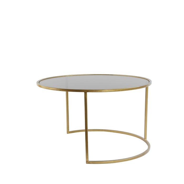 Light & Living Salontafel Duarte - Smoke Zwart|Goud - Ø65+Ø75cm