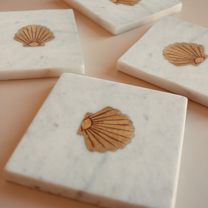 À la Marble Onderzetter Schelp - Set van 2