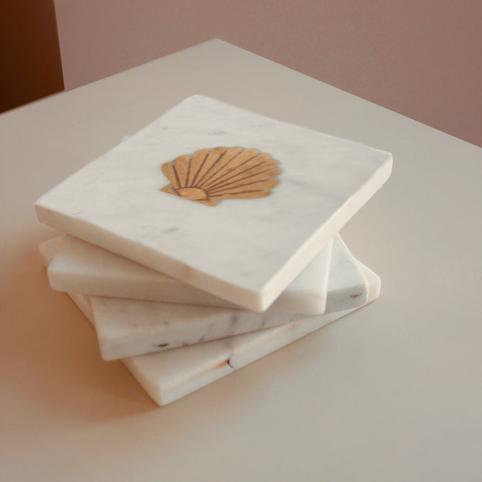 À la Marble Onderzetter Schelp - Set van 2