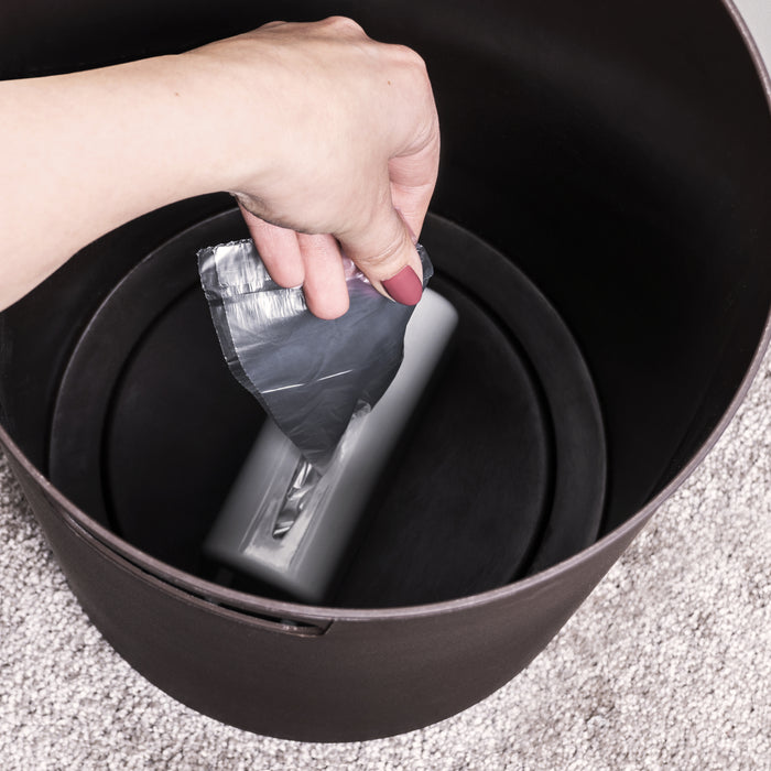 QUVIO Prullenbak plastic met binnenemmer - 12 L - Wit