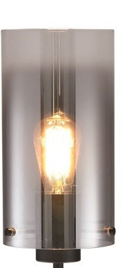 Freelight Wandlamp Ventotto Zwart & Smoke Glas 33cm
