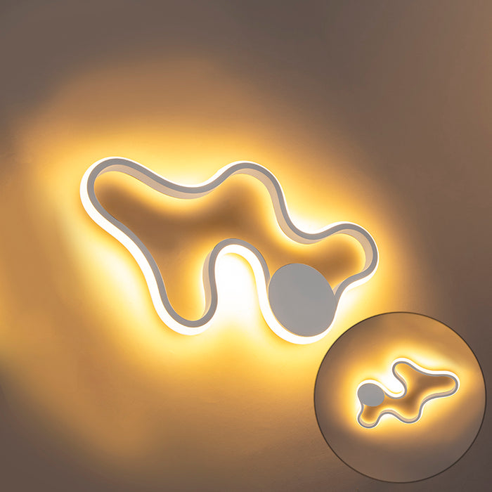 QAZQA Moderne wandlamp wit incl. LED - Plomp