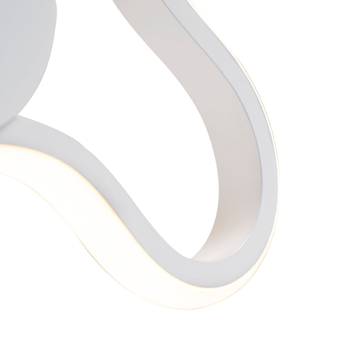 QAZQA Moderne wandlamp wit incl. LED - Plomp