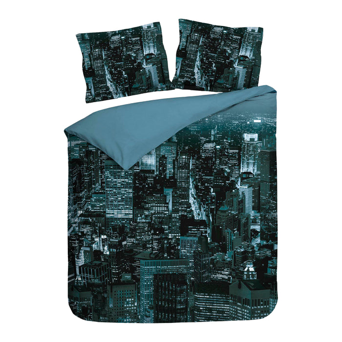 Heckett & Lane Brasco Dekbedovertrek 240 x 200TC/220 cm - City Blue