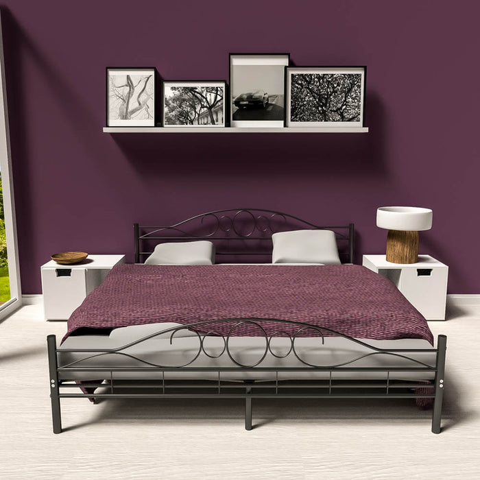 tectake Slaapkamerbed metalen bed „Art“ met lattenbodem