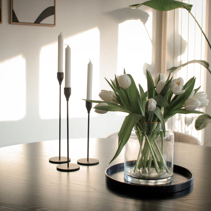 QUVIO Vaas met gouden randje - 18 cm - Glas