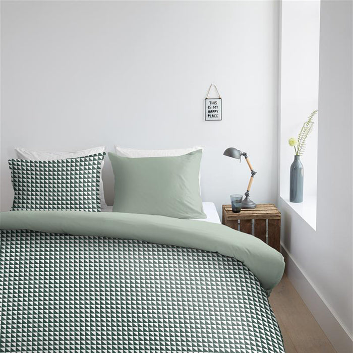 Ambiante Faas Dekbedovertrek 200 x 200/220 cm - Grijs groen