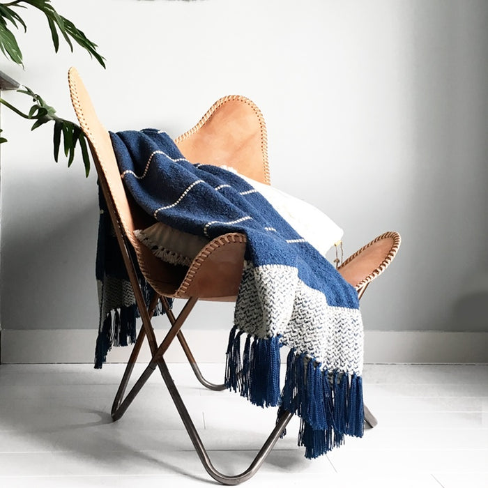 Malagoon Sahara Dark Blue Plaid 125 x 150 cm