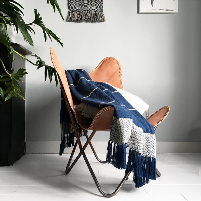 Malagoon Sahara Dark Blue Plaid 125 x 150 cm