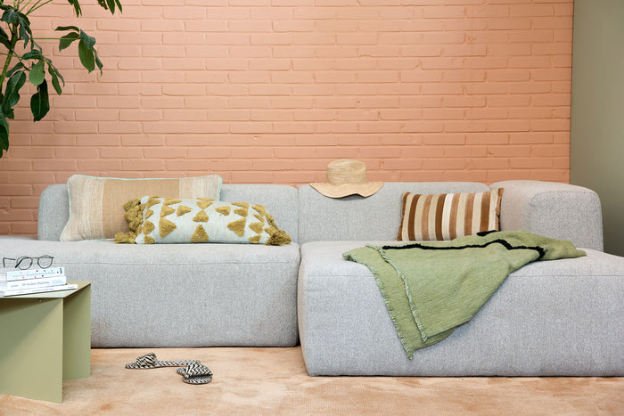 4X6 SOFA X6 modulaire hoekbank B rechts beige melange - 288 cm