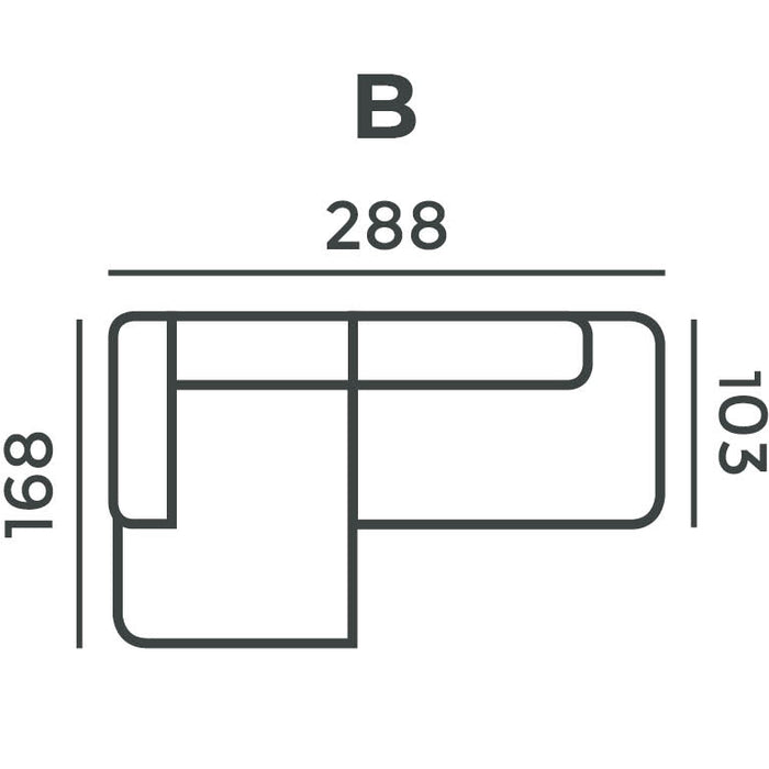 4X6 SOFA X6 modulaire hoekbank B rechts beige melange - 288 cm