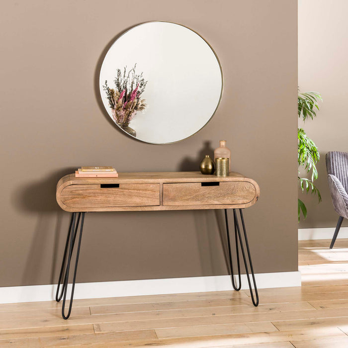 Hoyz - Kaptafel Barrel - 2 Lades - Hout - 120x30x76