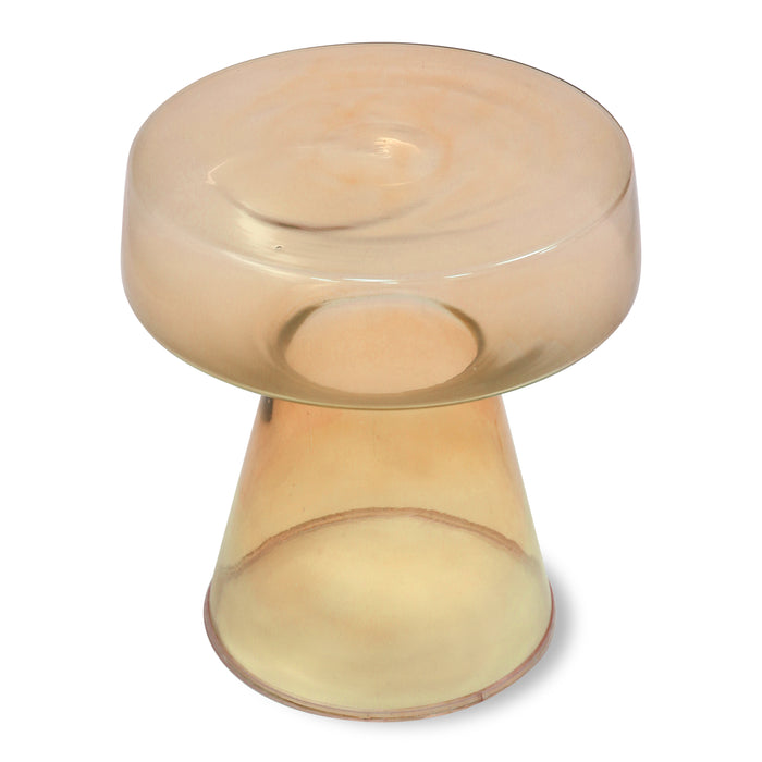 HKliving Glass Bijzettafel - amber