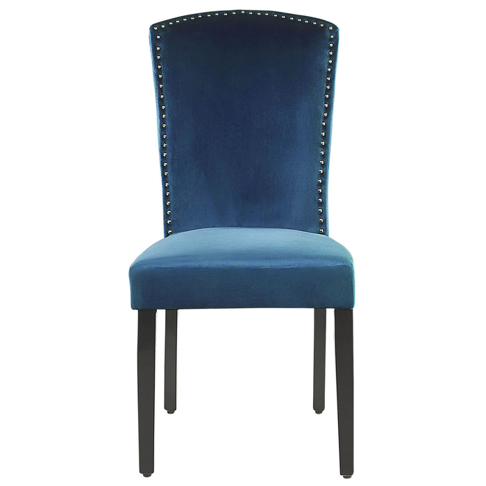 Beliani - PISECO - Eetkamerstoel - Blauw - Fluweel