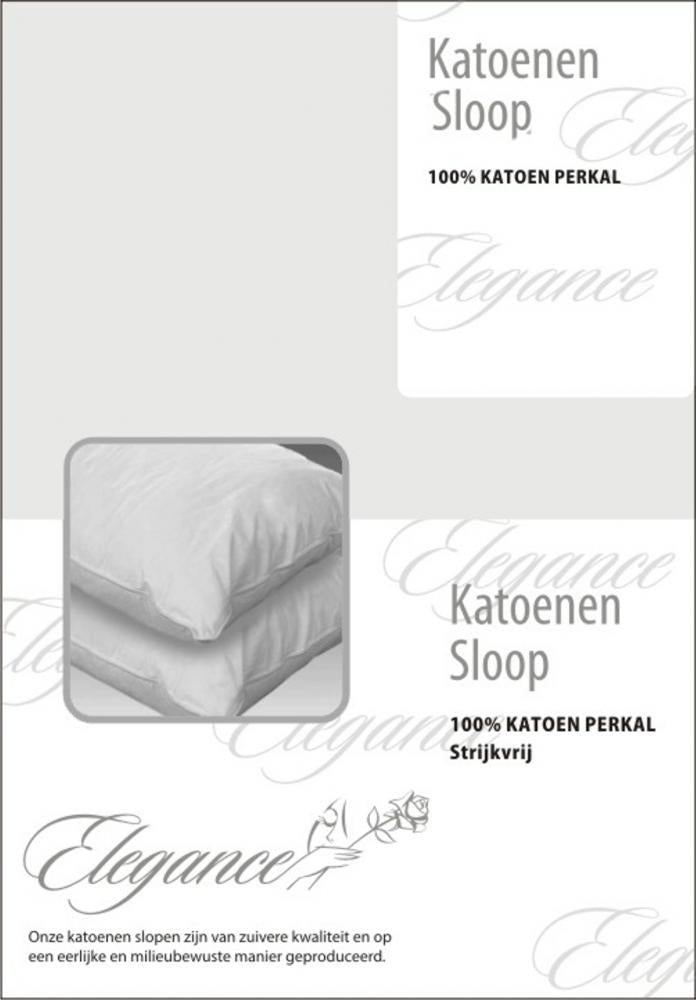 Elegance Kussensloop Hotelsluiting Percal Katoen licht grijs