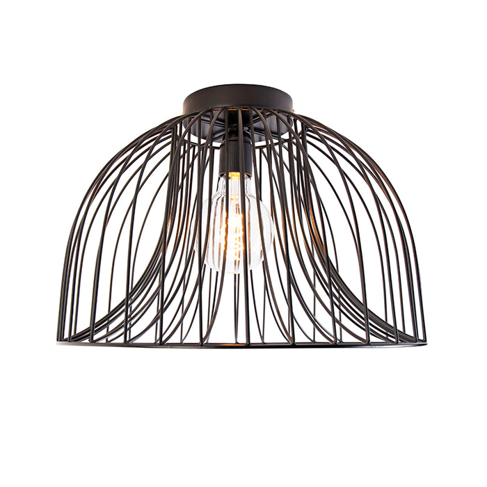 QAZQA Plafondlamp sarina - Zwart - Design - D 250mm