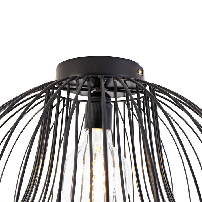 QAZQA Plafondlamp sarina - Zwart - Design - D 250mm