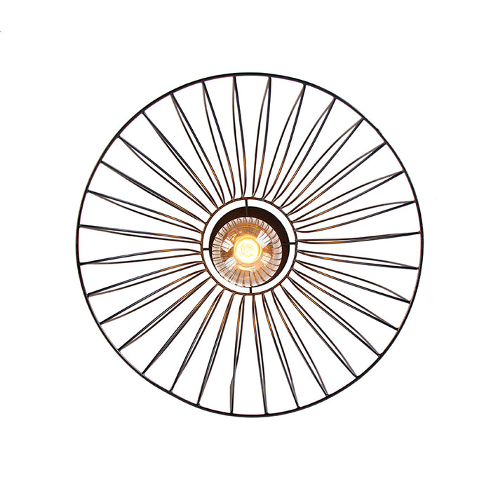 QAZQA Plafondlamp sarina - Zwart - Design - D 250mm