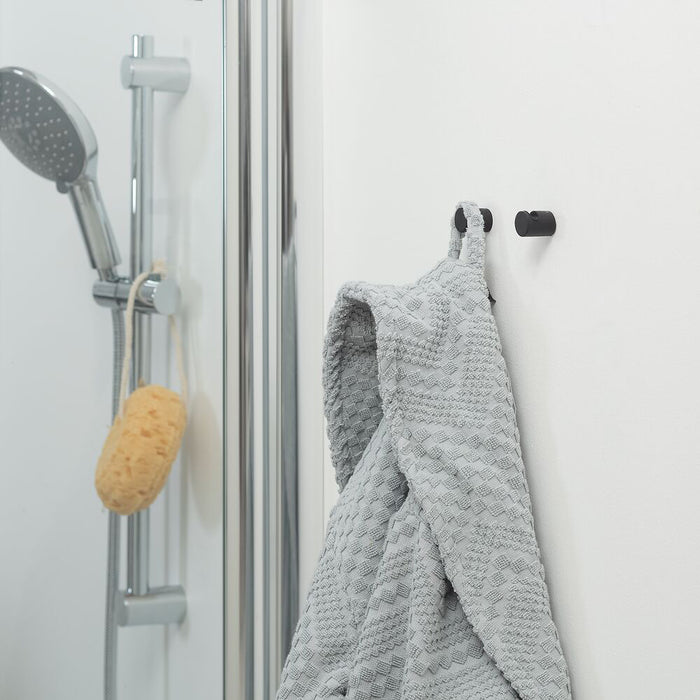 Tiger Bold Toiletaccessoireset - Toiletborstel met Houder - Toiletrolhouder zonder Klep - Handdoekhaken (2 stuks) - Zwart