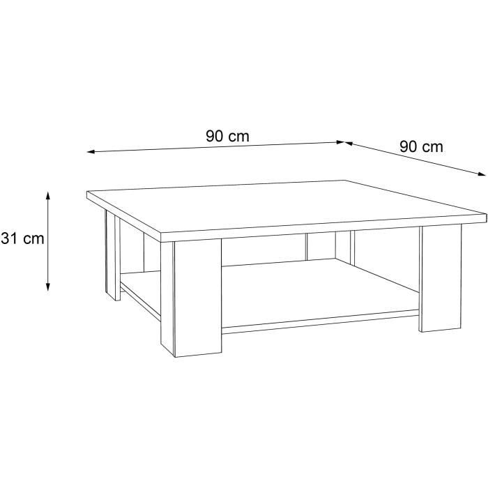 Cstore PILVI Salontafel - Mat wit - L 90 x D 90 x H 31 cm