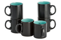 Lite-Body Koffiebeker set van 6 stuks - Aardewerk - Zwart Mat