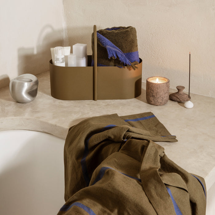 Ferm Living Field Badjas - Olive/Bright Blue