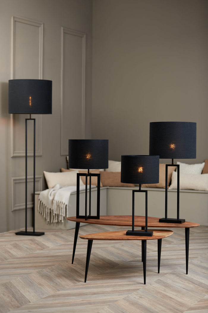 Light & Living Cilinder lampenkap Livigno - Zwart - Ø40x30cm