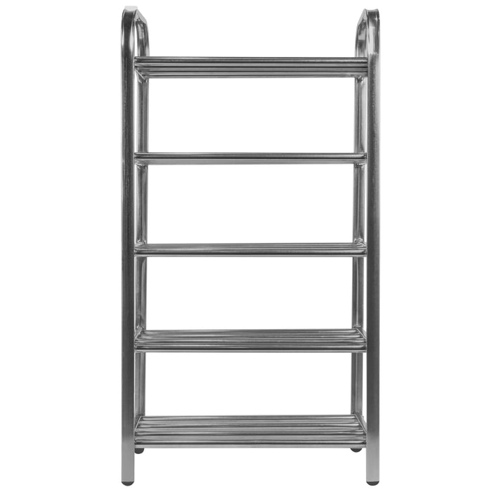 QUVIO Schoenenrek RVS met 5 planken