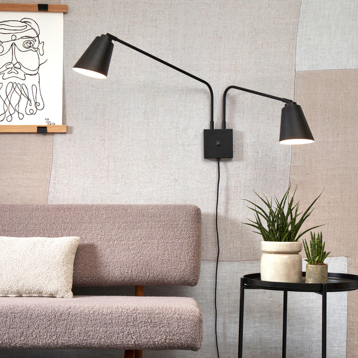 It's about RoMi Bremen Wandlamp - 2-kap - zwart