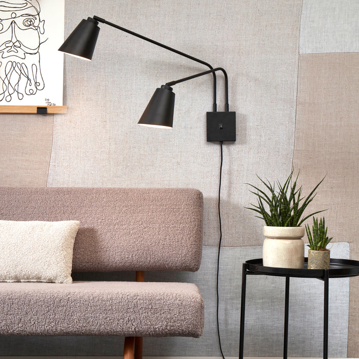 It's about RoMi Bremen Wandlamp - 2-kap - zwart