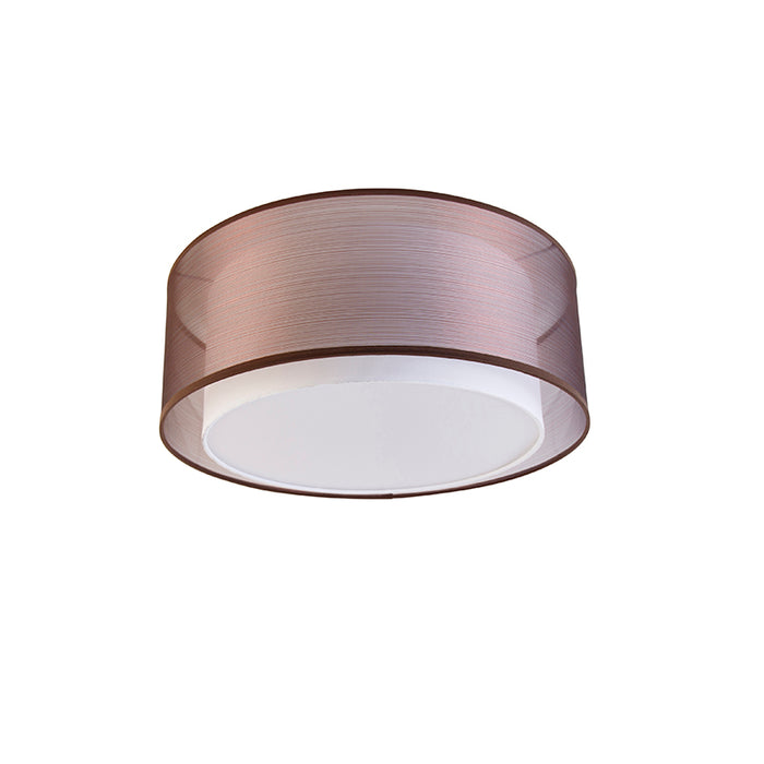QAZQA Moderne plafonnière bruin met wit 50 cm 3-lichts - Drum Duo