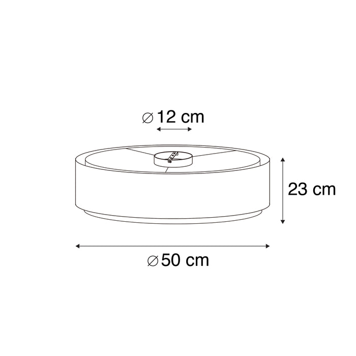 QAZQA Moderne plafonnière bruin met wit 50 cm 3-lichts - Drum Duo