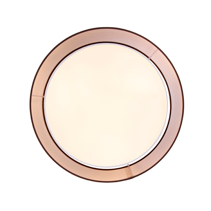 QAZQA Moderne plafonnière bruin met wit 50 cm 3-lichts - Drum Duo