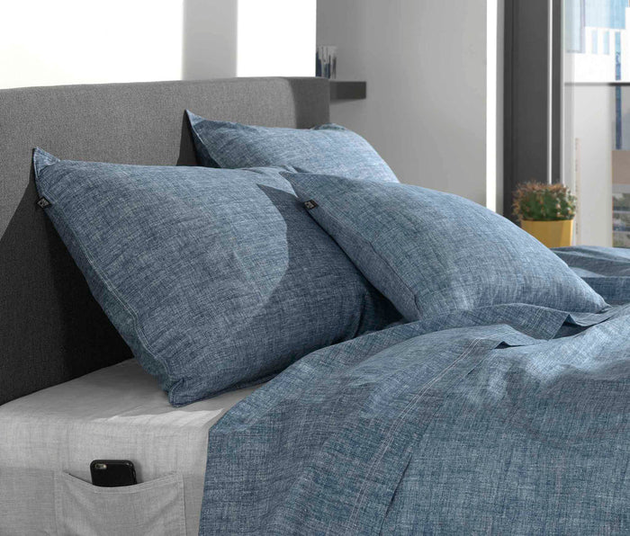 Zo Home Lino Kussensloop Linnen Look urban blue