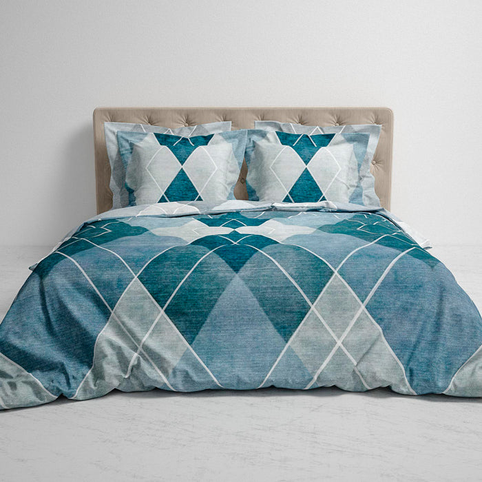 Heckett & Lane Danny Dekbedovertrek 140 x 200TC/220 cm - Shady Blue