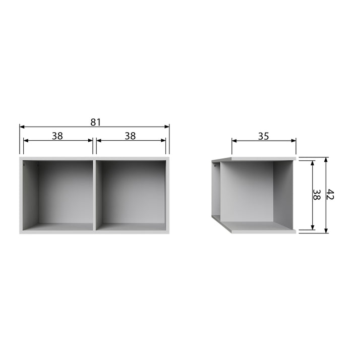 vtwonen Lower Case Modulaire Wandkast 2 Vakken - Open - Betongrijs