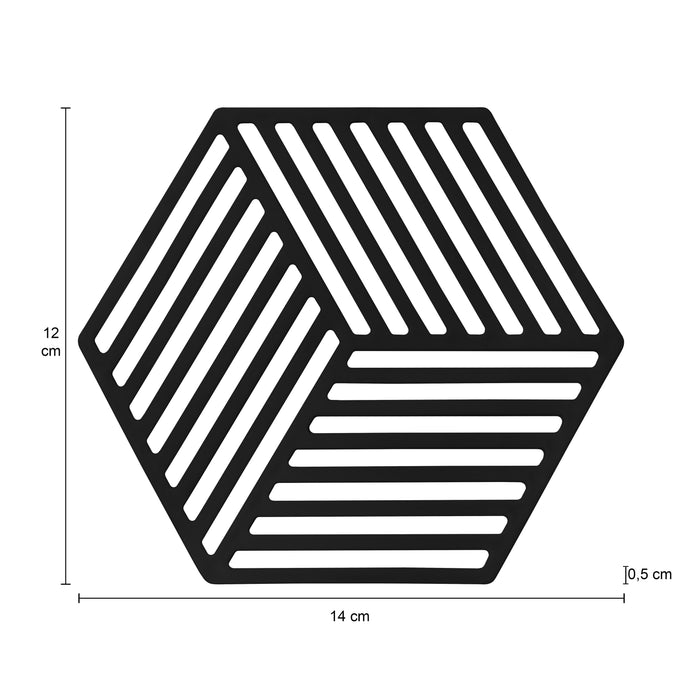 Krumble Siliconen pannenonderzetter Hexagon - Zwart