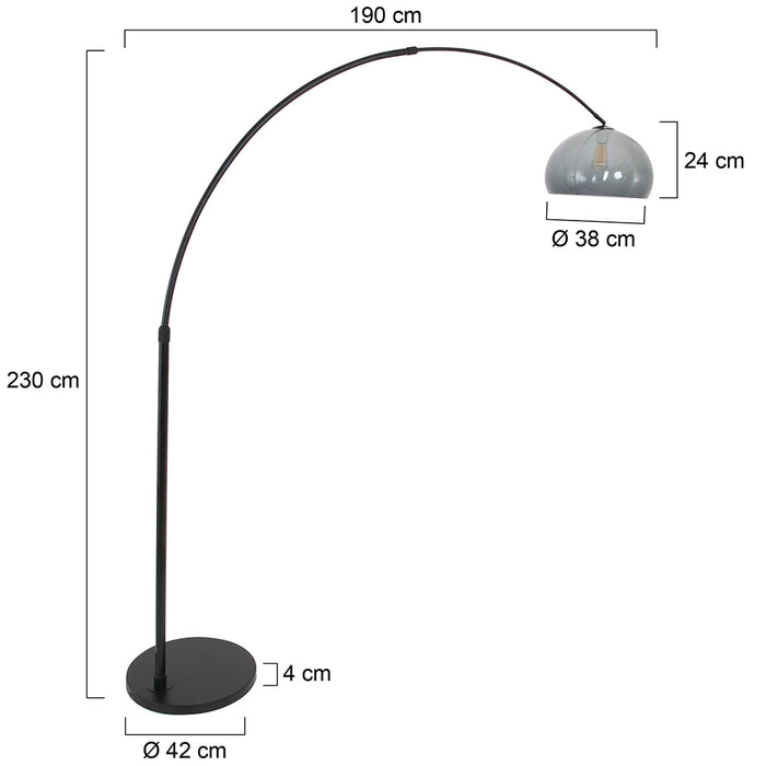 Steinhauer - vloerlamp - Sparkled Light - zwart - kunststof metaal - booglamp - E27 - 9878ZW