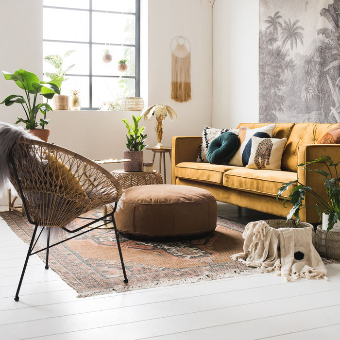 MOOS Studio 3-zitsbank - Fluweel - Oker