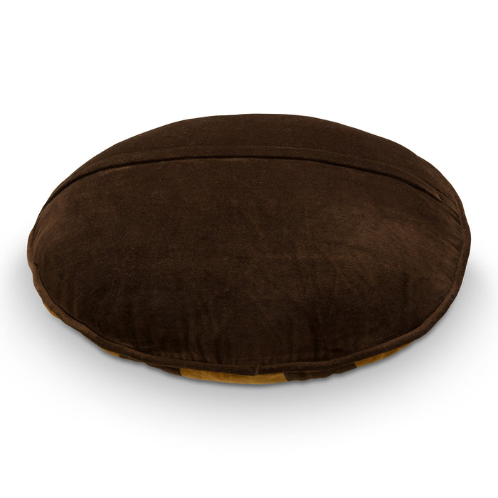 vtwonen Round Cotton Velvet Sierkussen Ø 40 cm - Gold Brown