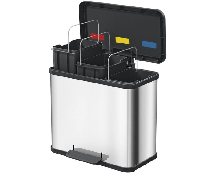 Hailo Öko Trio Plus L Prullenbak - 3x9L - zilver