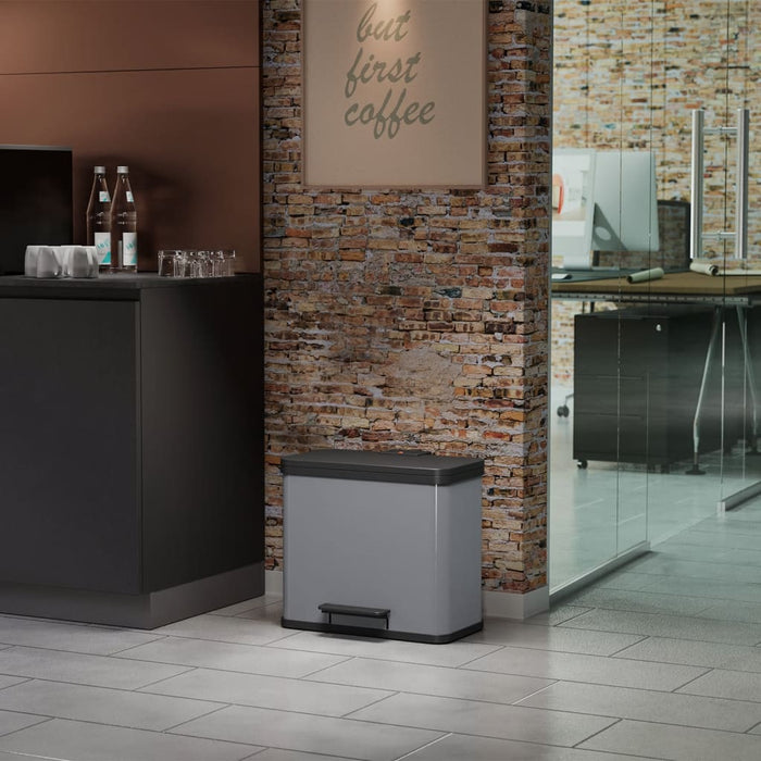 Hailo Öko Trio Plus L Prullenbak - 3x9L - zilver
